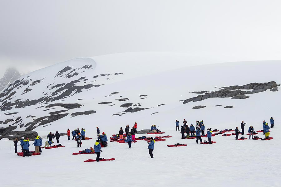 campers on the Antarctic Peninsula campers on the Antarctic Peninsula