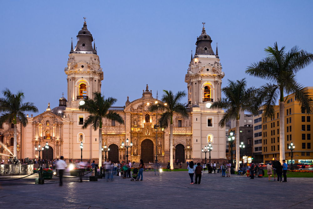 old builinds on main square in lima peru old builinds on main square in lima peru