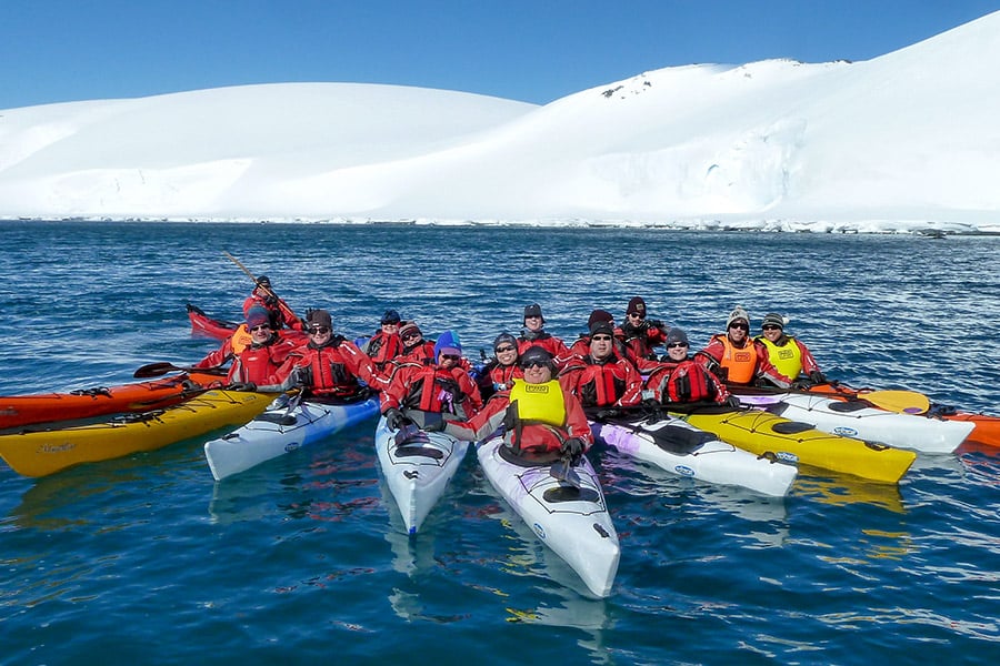 Group of Happy Kayakers