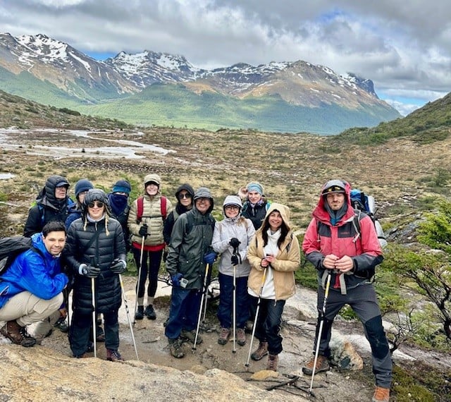 group of hikers in Ushuaia Argentina group of hikers in Ushuaia Argentina