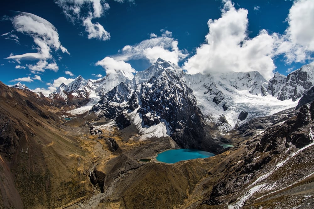 Amazing view in spectacular high mountains, Cordillera Huayhuash, Andes, Peru. Amazing view in spectacular high mountains, Cordillera Huayhuash, Andes, Peru.