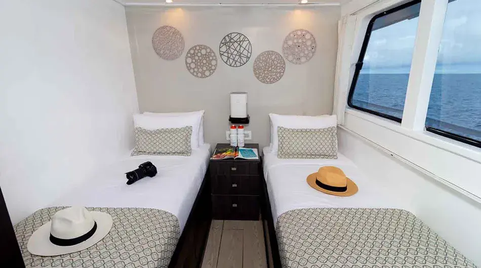 Monserrat Galapagos Cruise Ship - Upper Deck Twin Cabin Monserrat Galapagos Cruise Ship - Upper Deck Twin Cabin