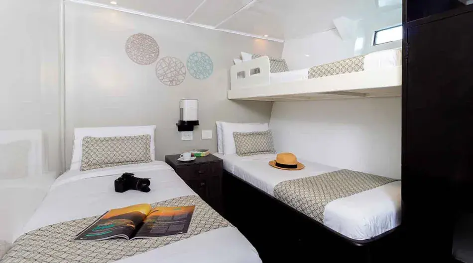 Monserrat Galapagos Cruise Ship - Lower Deck Triple Cabin Monserrat Galapagos Cruise Ship - Lower Deck Triple Cabin