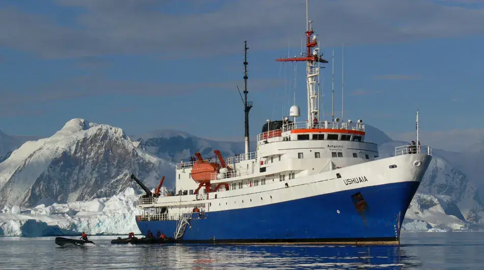 M/V Ushuaia Exterior M/V Ushuaia Exterior with Zodiacs
