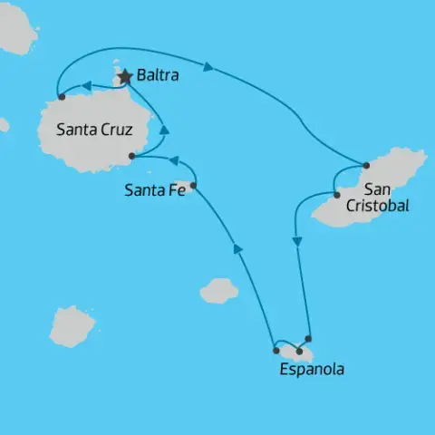 Galapagos_Espanola_Marine-Iguana-hero.jpg Map of 5 Day South East Islands cruise on Endemic )