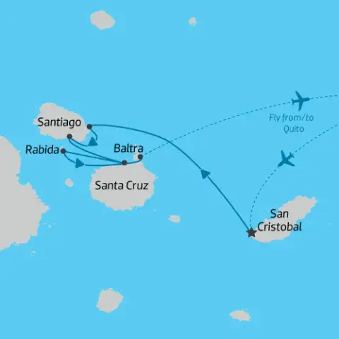 Galapagos_Rabida-coastline-hero.jpg Map of Central Eastern Islands Galapagos Cruise Queen Beatriz)