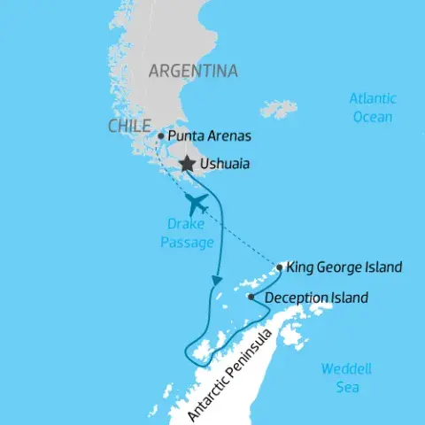 Orca-in-Ice_Antartica_hero.jpg itinerary map for expedition cruising south to Antarctica then flying north to South America)
